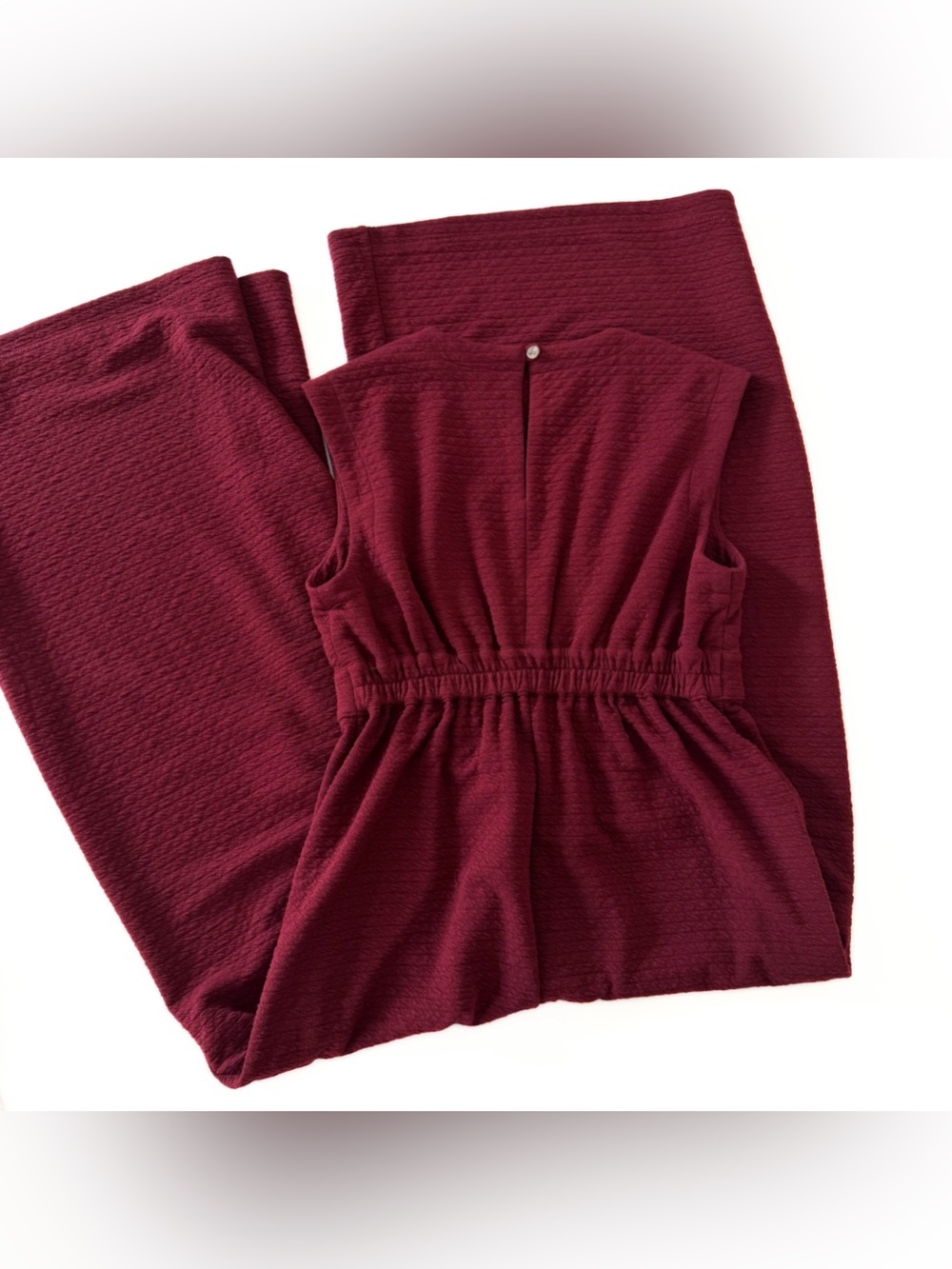 The Odells Paloma Jumpsuit Womens Small Maroon Deep V Wide Leg Boho New - Picture 7 of 8